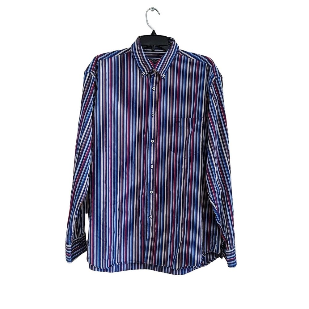 Paul & Shark Yachting Silver Collection Button Down Shirt XL Blue Striped